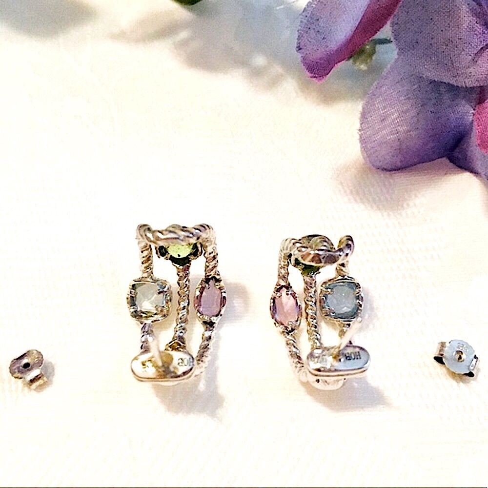 SOLD Sterling Topaz Amethyst Peridot Citrine Ear - Picture 12 of 14
